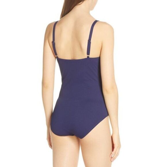 New. Tommy Bahama navy lace front swimsuit. - Picture 6 of 12